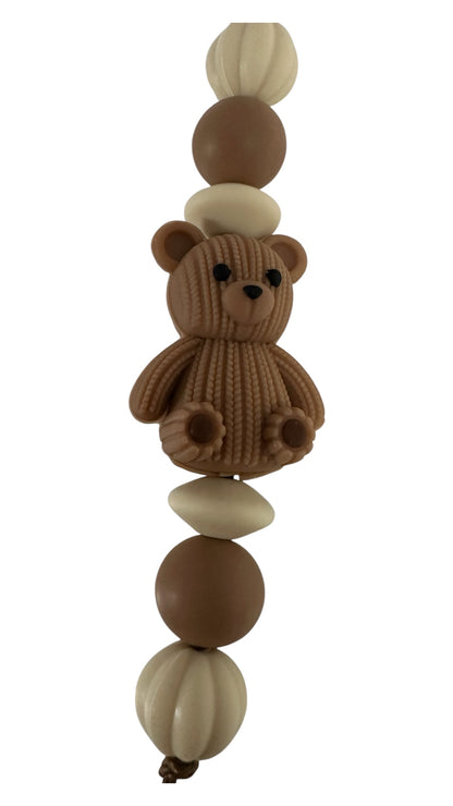 3D Silikon Motivperle Strickteddy Bär in 8 Farben