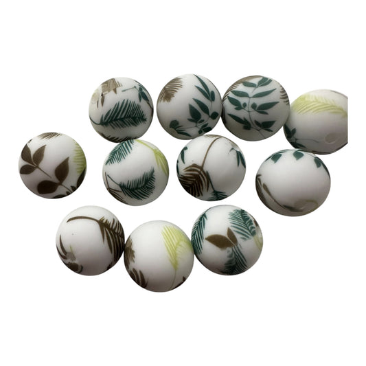 Silikonperlen 15mm verspielte Blätter (A9)