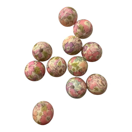 Silikonperlen 15mm Flower pastell  (A4)
