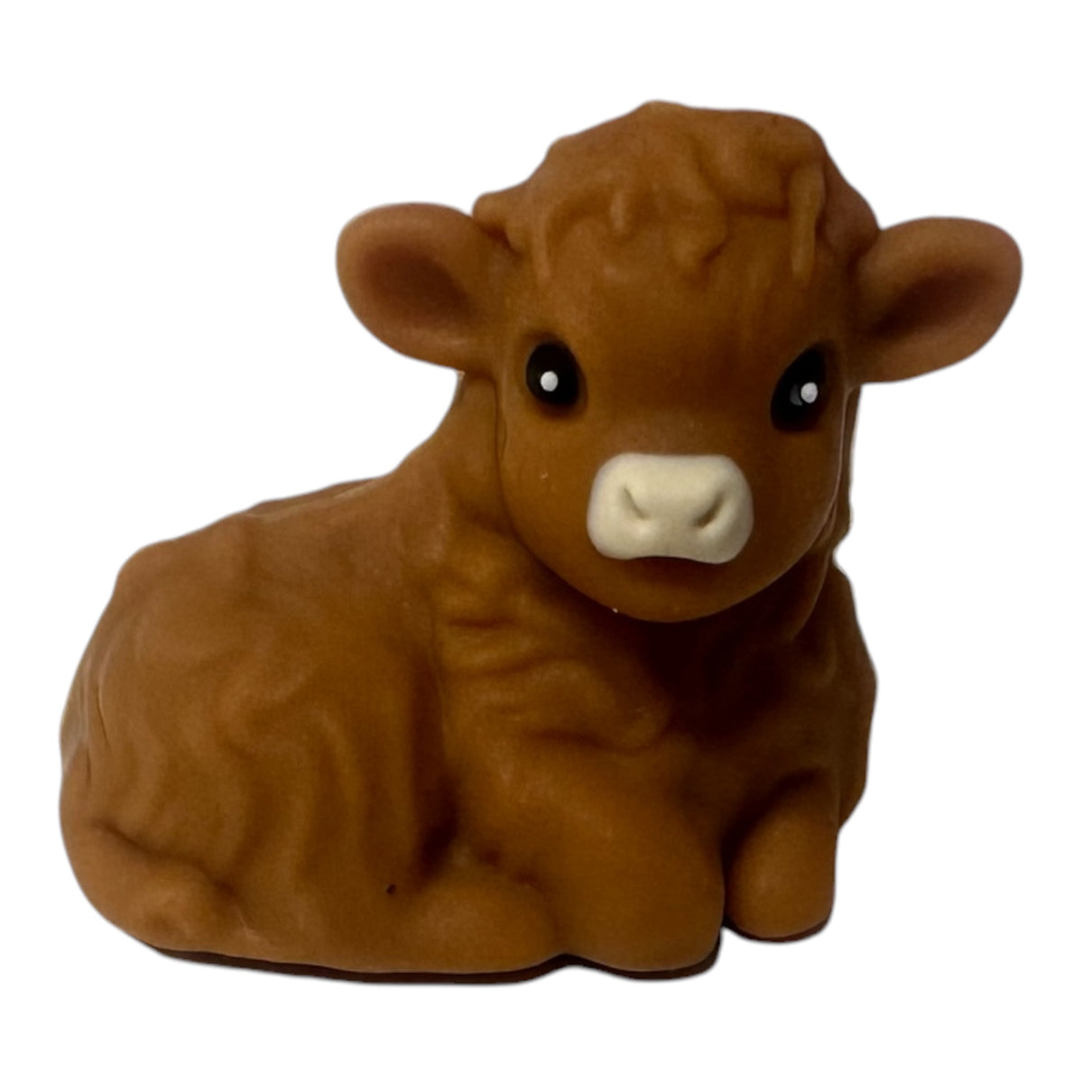 3D Silikon Motivperle liegende Kuh caramel
