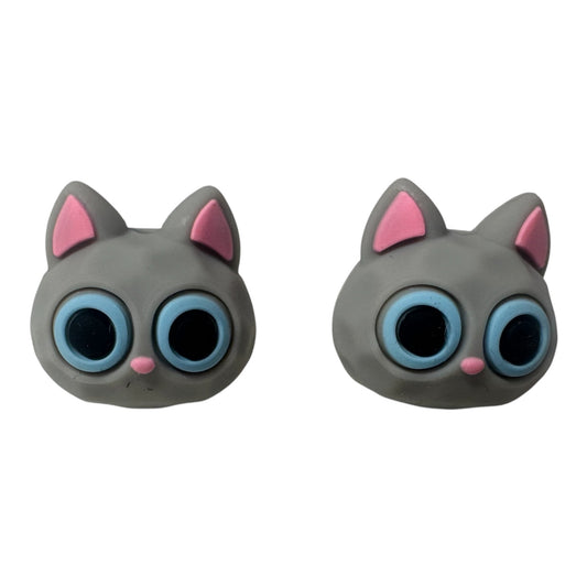 3D Silikon Motivperle Katzenkopf grau