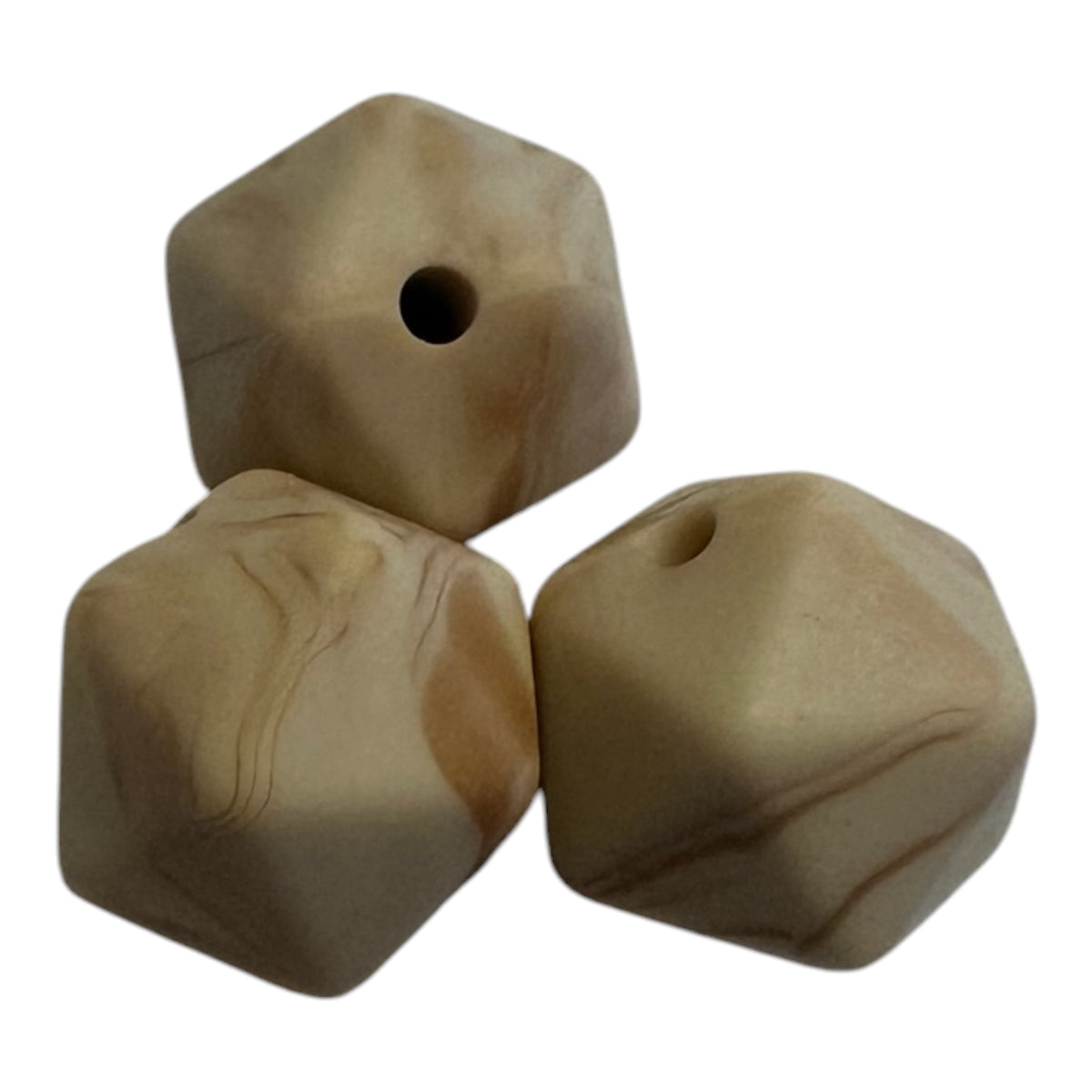Iscodrom Silikonperlen 13,5mm in Holzoptik