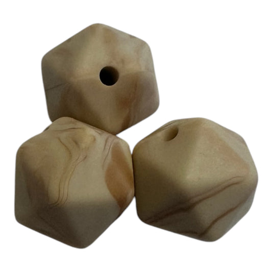 Iscodrom Silikonperlen 13,5mm in Holzoptik