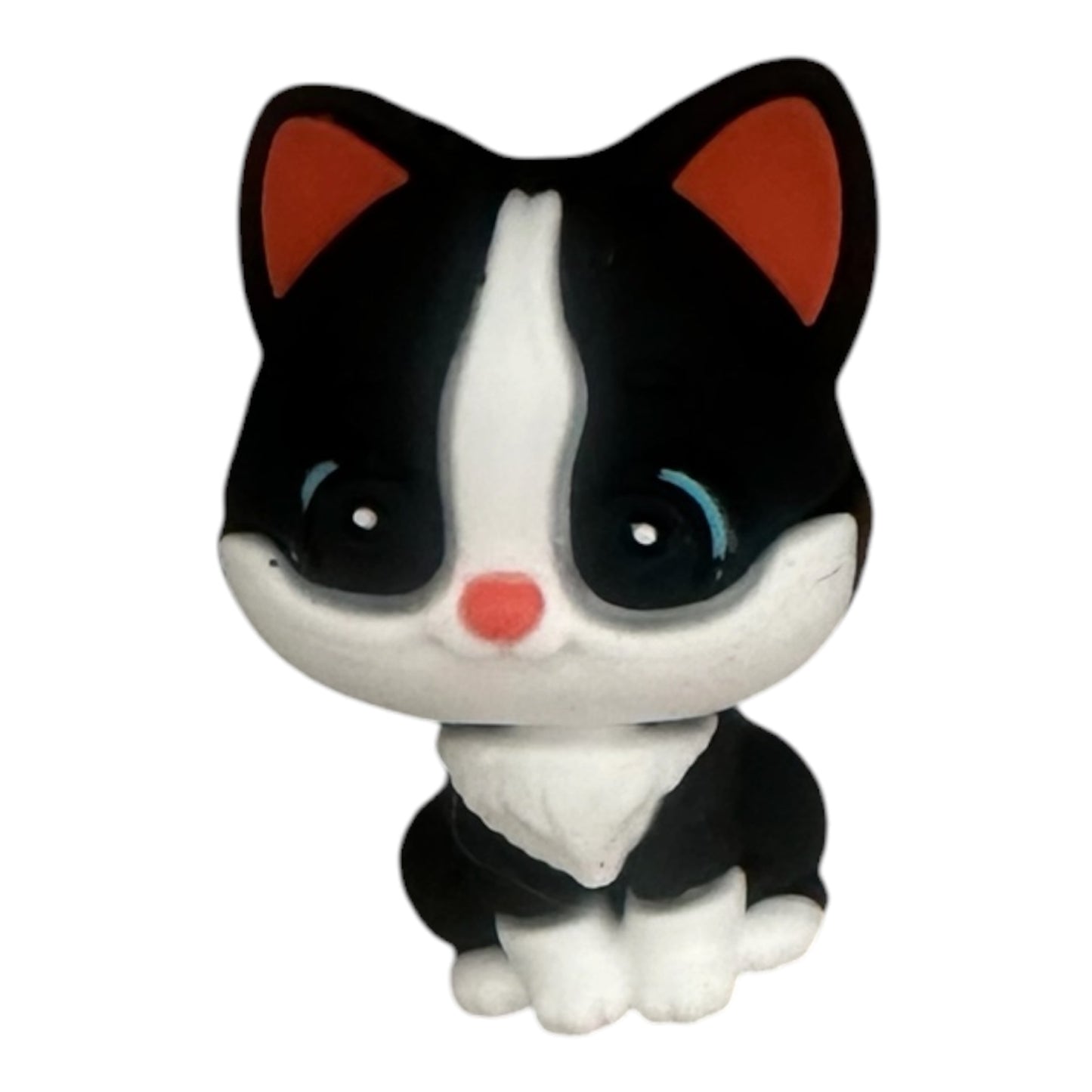 Motivperle 3D comic Cat schwarz/weiss