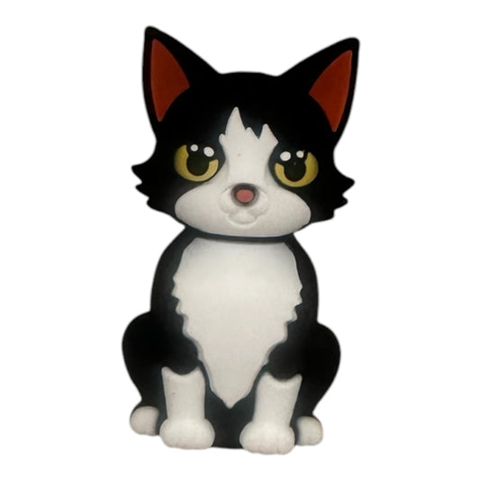 Motivperle 3D schwarz/weisse Katze