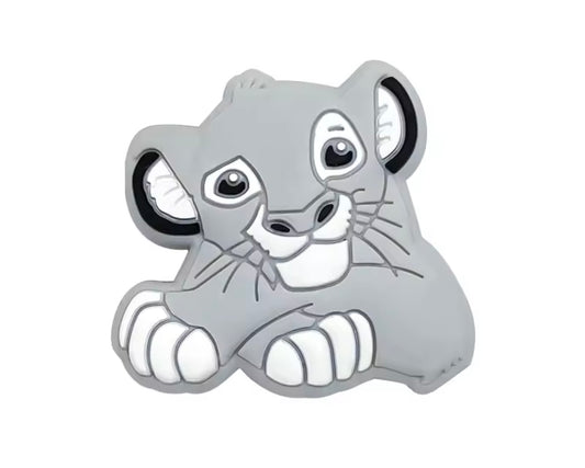 Motivperle Löwenbaby grau