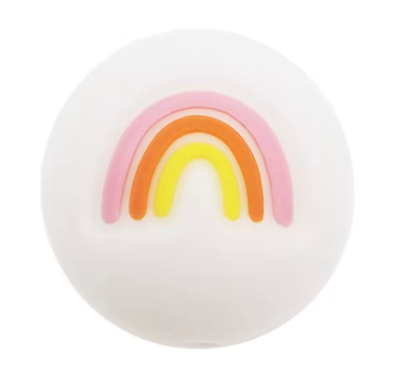 Motivperle Regenbogen rund orange 15mm