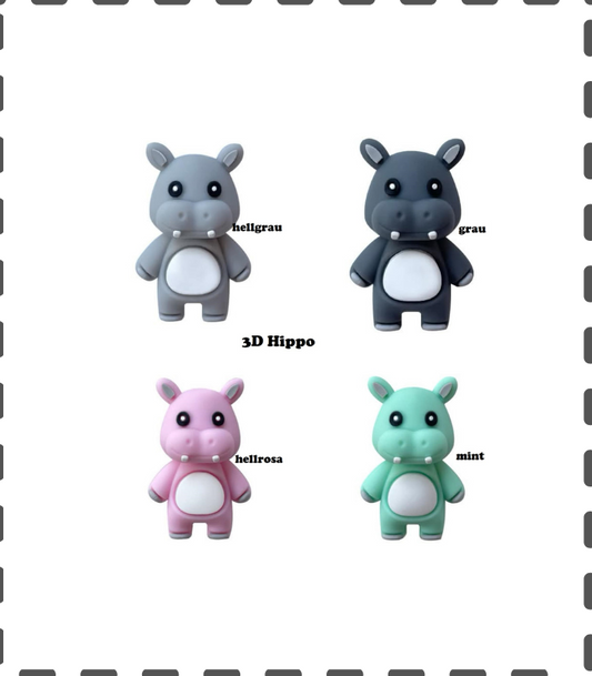 3D Motivperle Hippo Flusspferd
