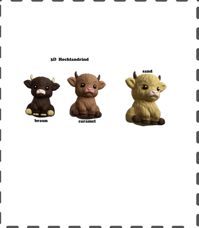 3D Motivperle Hochlandrind Kuh