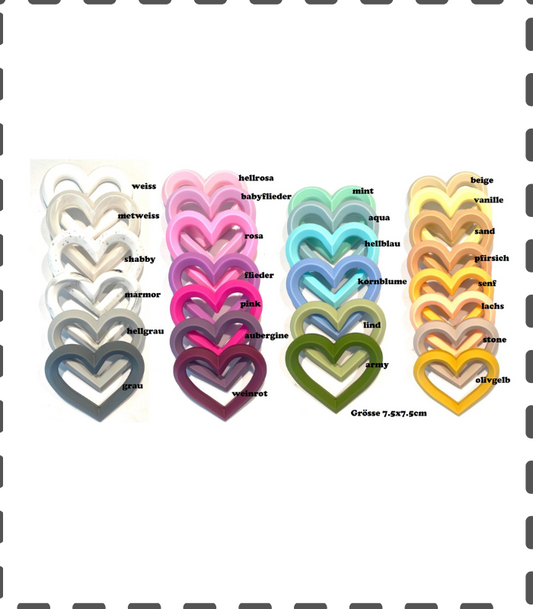 Anhänger Beissring Herz für Rasseln in vielen Farben (auch in blush, safran und caramel)