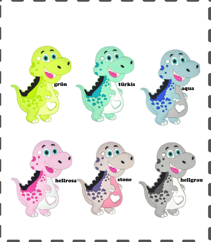 Anhänger mehrfarbig süsser Dino in 6 Farben