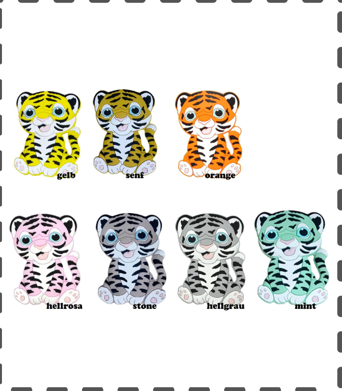 Anhänger mehrfarbig Tiger in 7 Farben