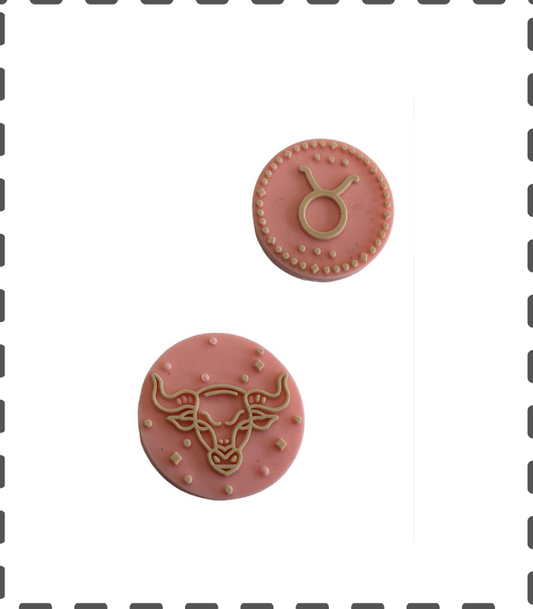 Sternzeichen Stier Motivperle auch ideal für Kugelschreiber und Schlüsselanhänger rosa