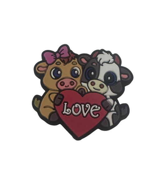 Motivperle Love Kuh und Schweinchen