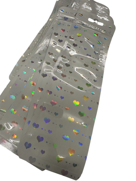 10 Kugelschreiberverpackungsbeutel Herz weiss