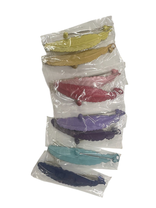 Set mit 8 Buchzeichen Feder farbig