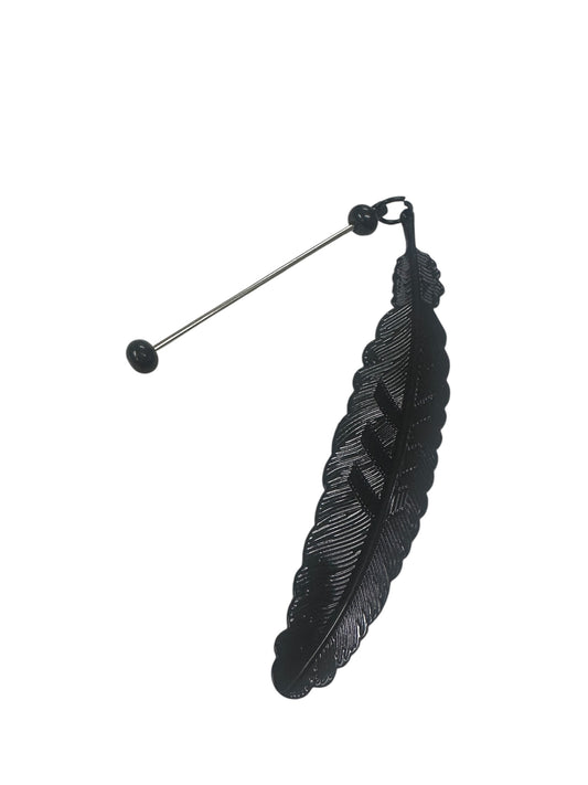 Buchzeichen Feder schwarz