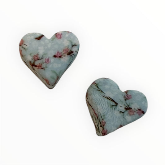 1 Stück Miniherz Motivperle Kirschblüten