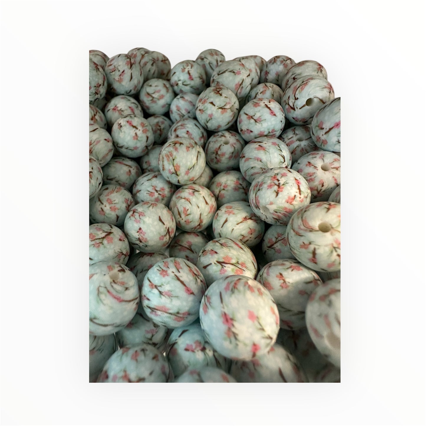 10 Silikonperlen 12mm Kirschblüten