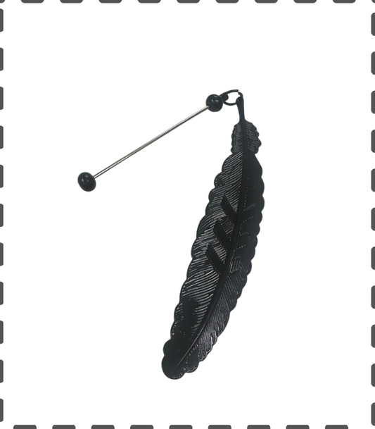 Buchzeichen Feder schwarz