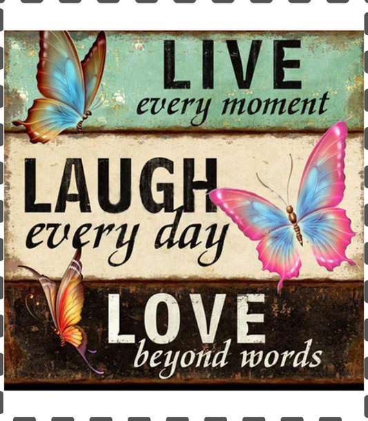 Diamond Painting Live Love Laugh 40x40cm eckig