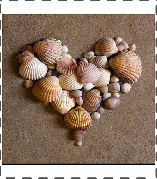 Diamond Painting Muschelherz eckig 35x35cm