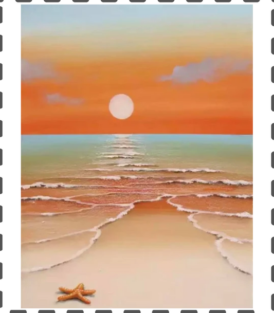 Diamond Painting Sonnenuntergang orange eckig 30x40cm