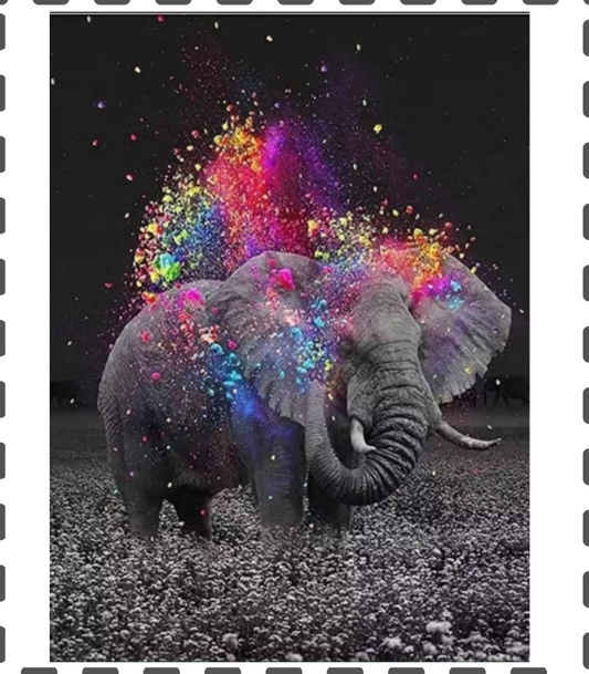 Diamond Painting big Elefant color 40x50cm eckig