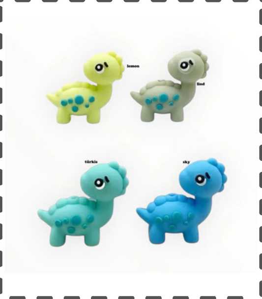 3D Motivperle Dino in 4 Farben