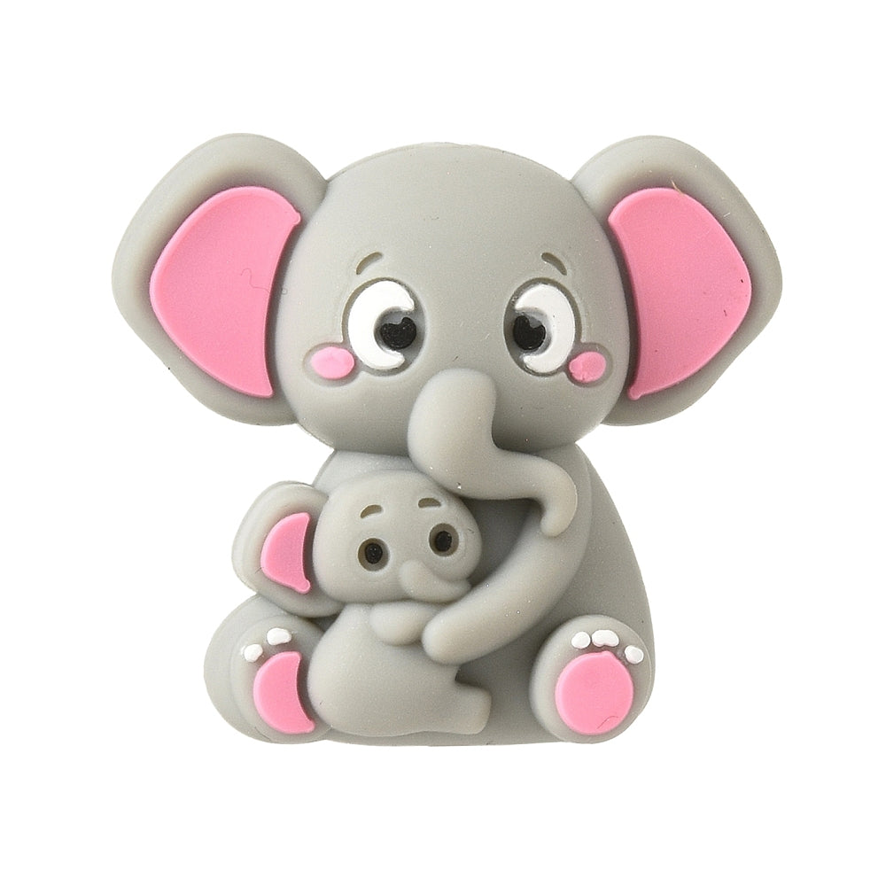 Motivperle 3D Elefant mit Baby