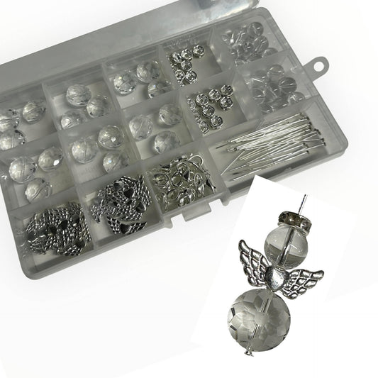 18 bedampfe Glasengel mit Bergkristallköpfen Engel Bestseller(B15)