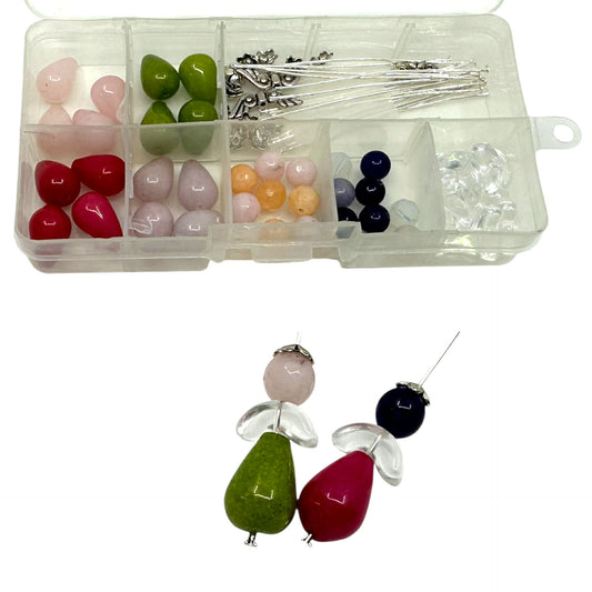 16 Jade Engeli mit Glasflügel Edelstein (D6)