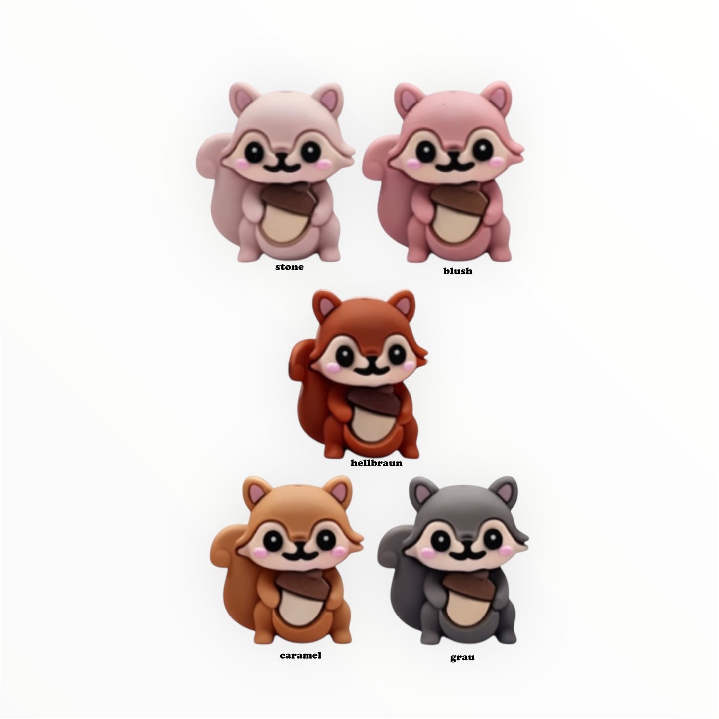 3D Motivperle Silikon Eichhörnchen