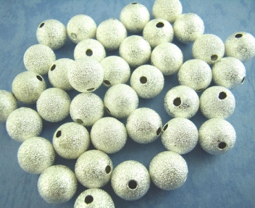 30 Stardust Perlen silberfarben 10mm Vorteilspack